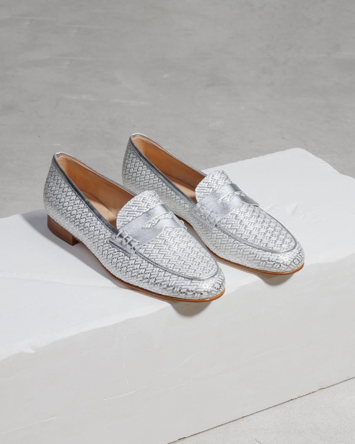 Серебряные кожаные лоферы - Image 3 of 6