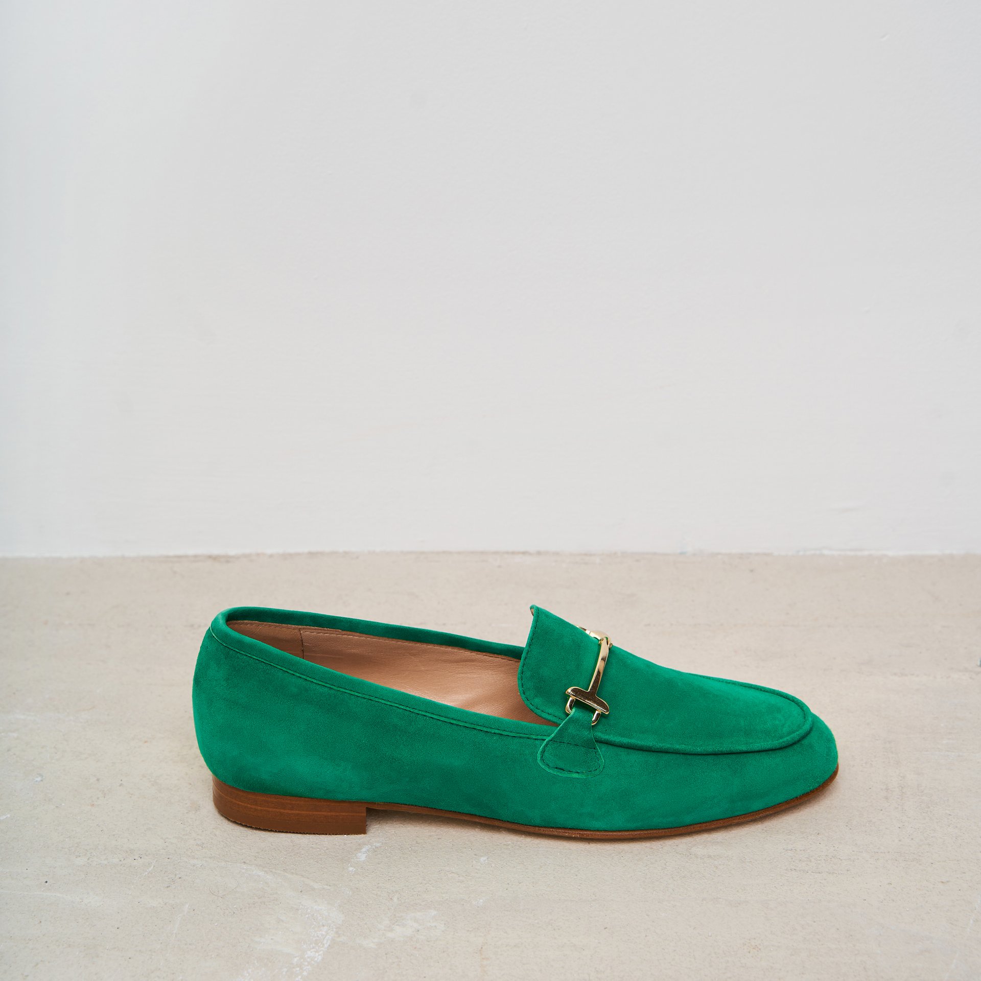 Бирюзовые замшевые лоферы - Main image