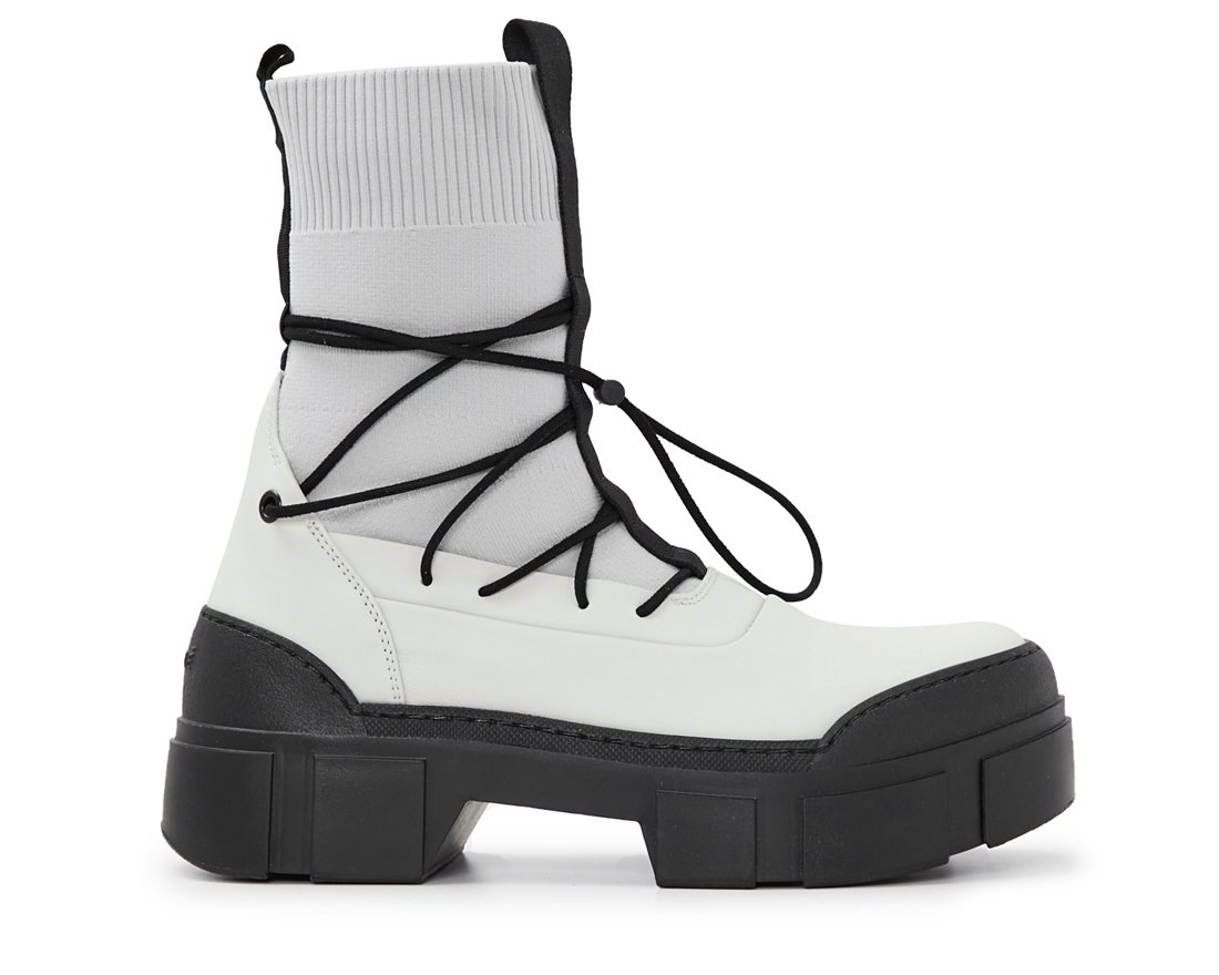 Светло-серые кожаные ботинки - Main image