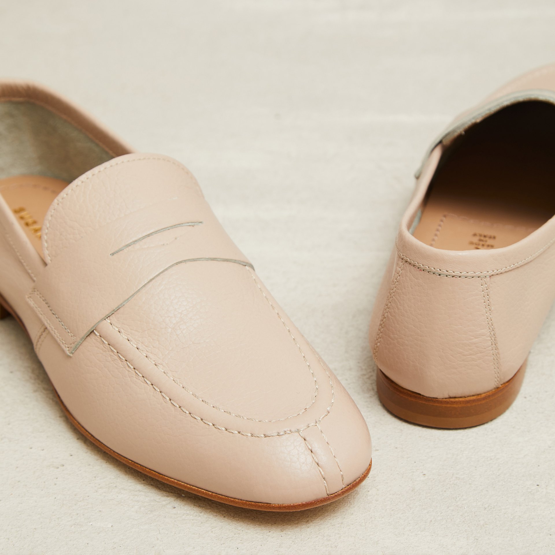 Бежевые кожаные лоферы - Image 3 of 5