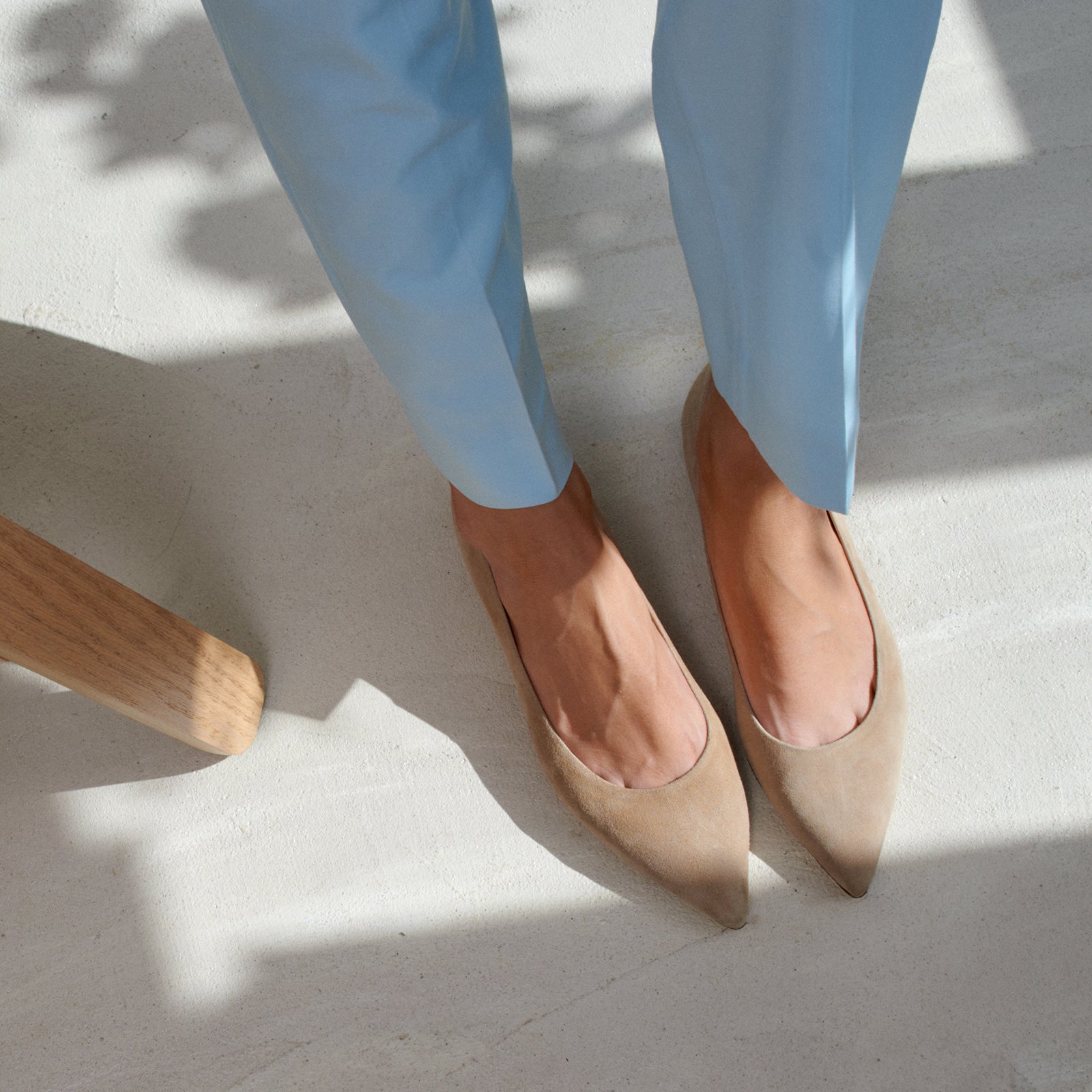 Бежевые замшевые балетки - Image 5 of 5