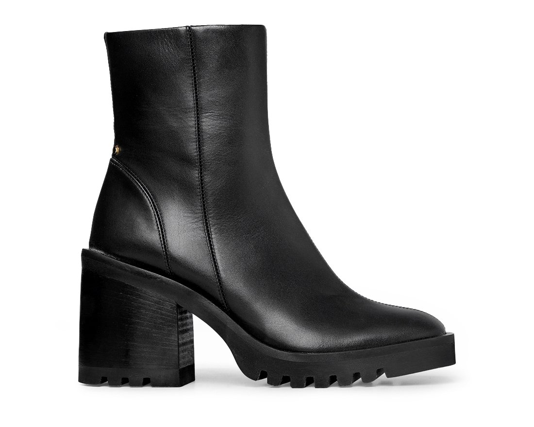 Черные кожаные  ботильоны - Main image