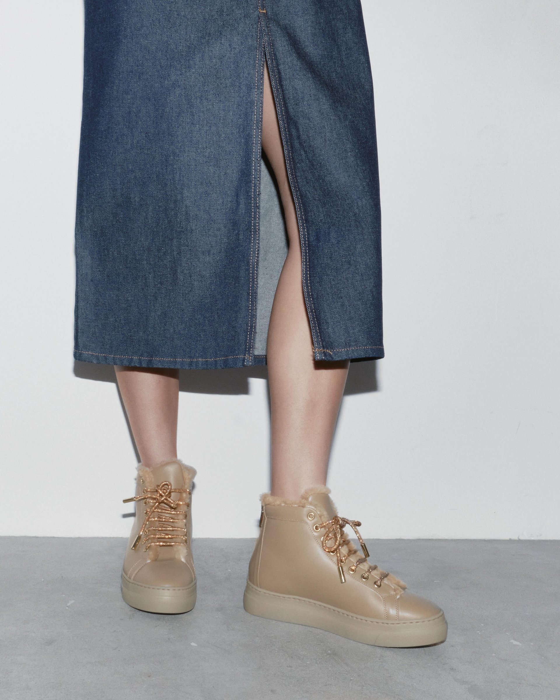 Бежевые кожаные кеды - Main image