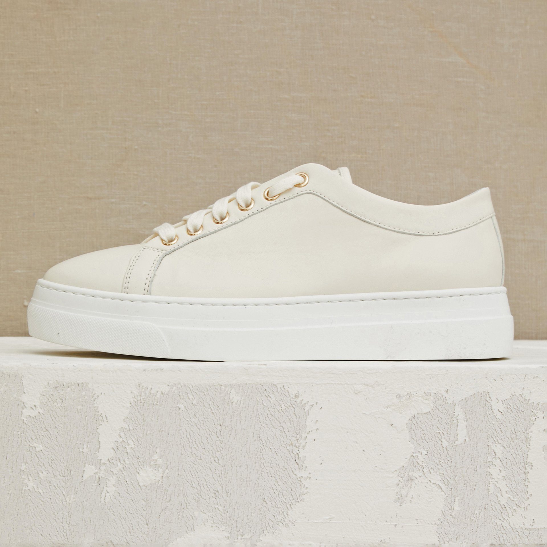 Кремовые кожаные кеды - Main image