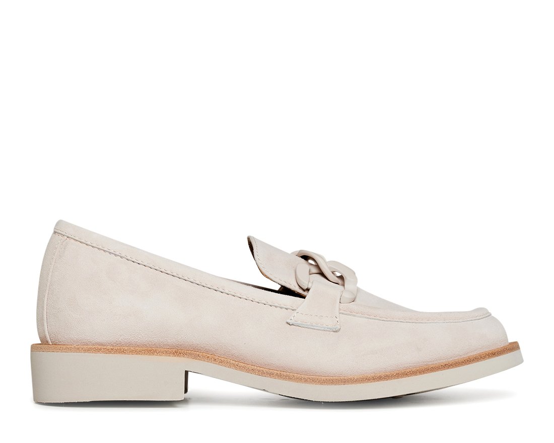 Светло-бежевые замшевые лоферы - Main image