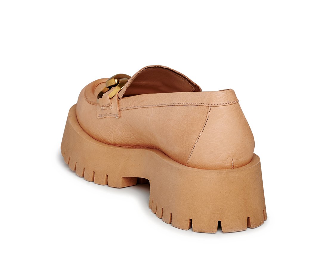 Бежевые кожаные лоферы - Image 3 of 5