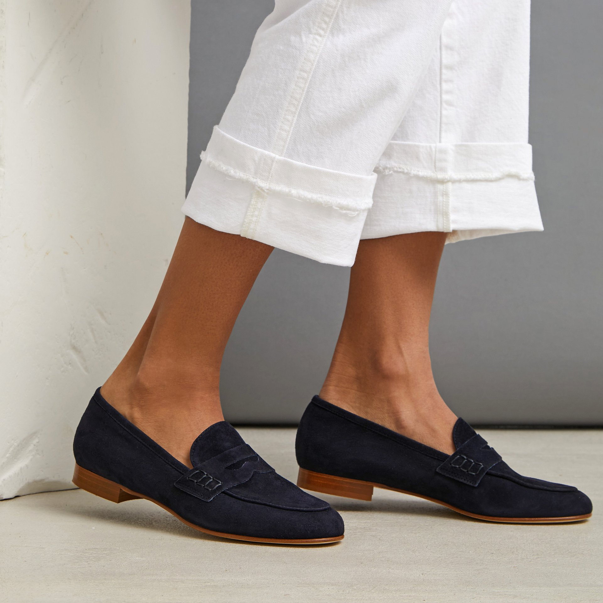 Темно-синие замшевые лоферы - Image 4 of 5