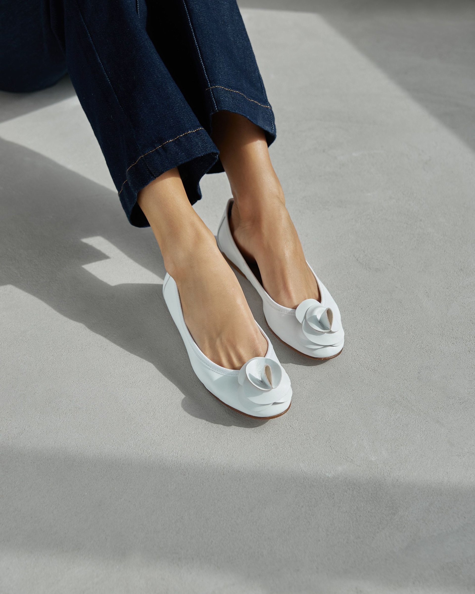 Белые кожаные балетки - Image 7 of 7