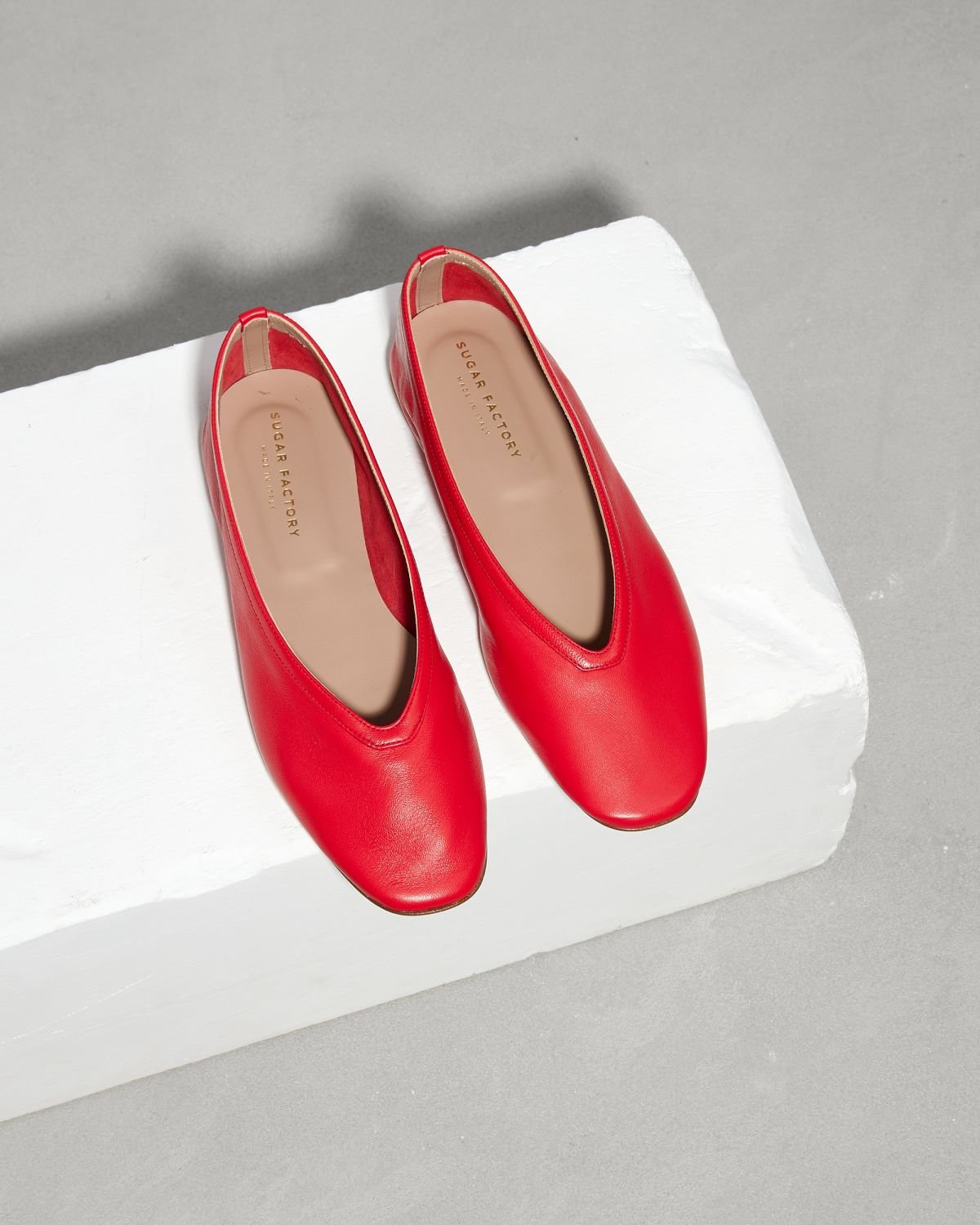 Красные кожаные балетки - Image 2 of 5