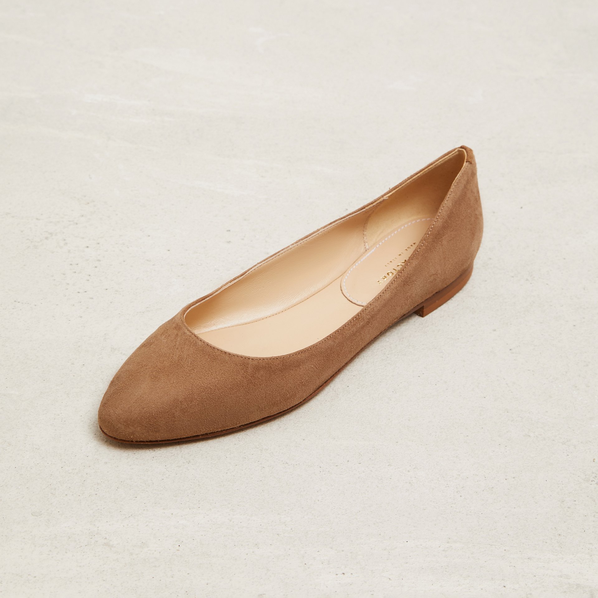 Коричневые замшевые балетки - Main image