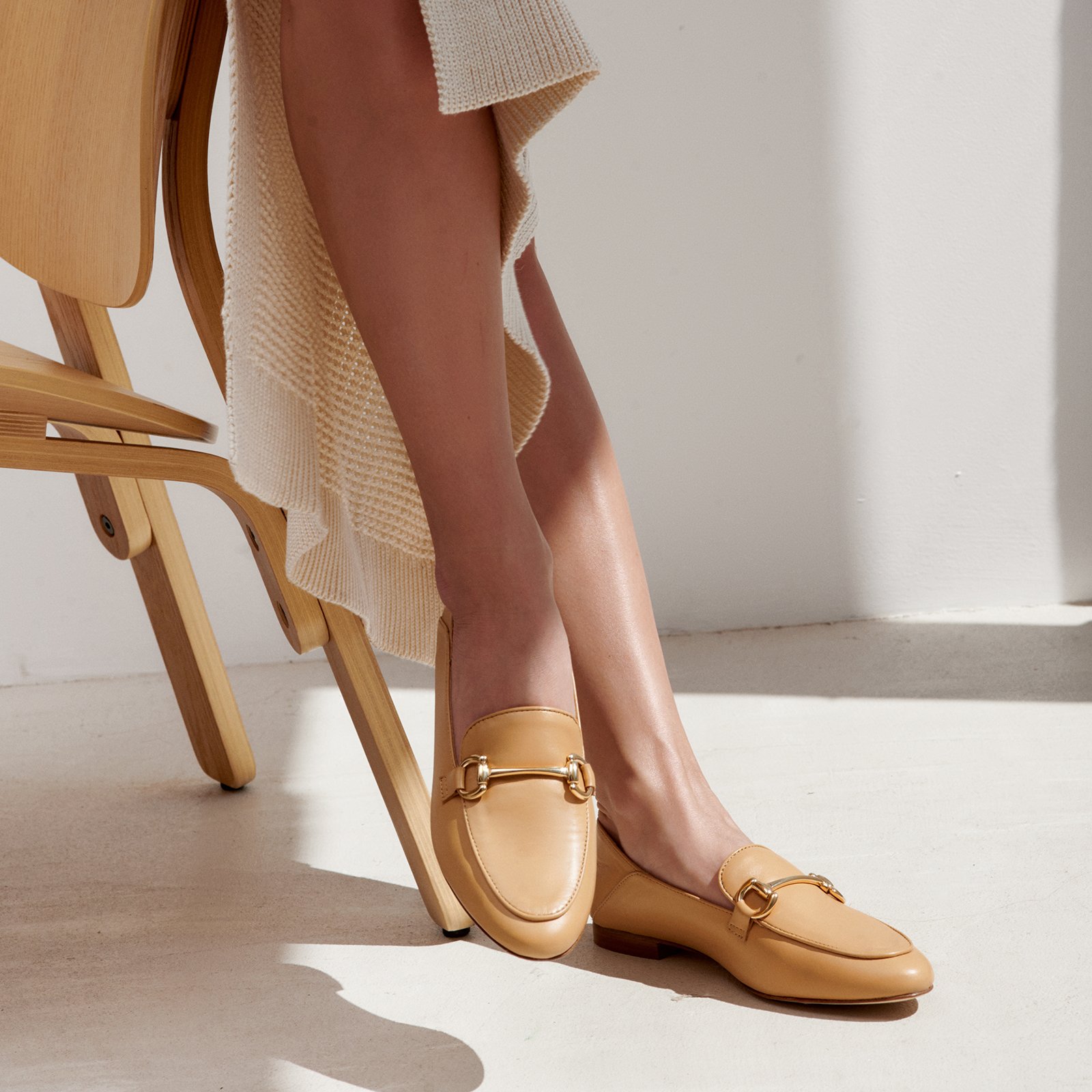 Бежевые кожаные лоферы - Image 5 of 5