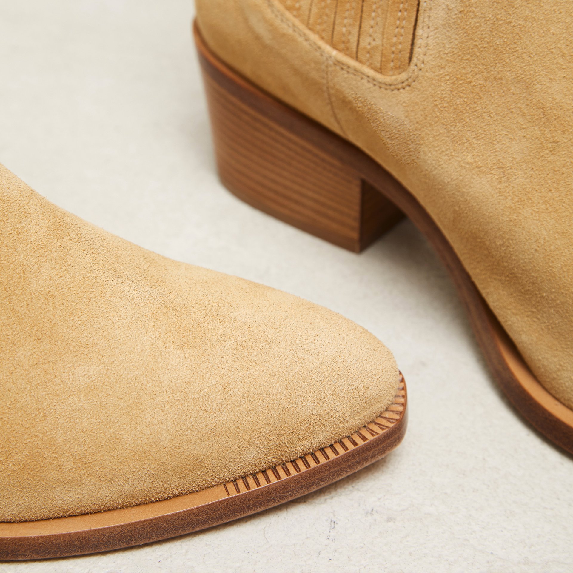 Бежево-желтые замшевые казаки - Image 3 of 5