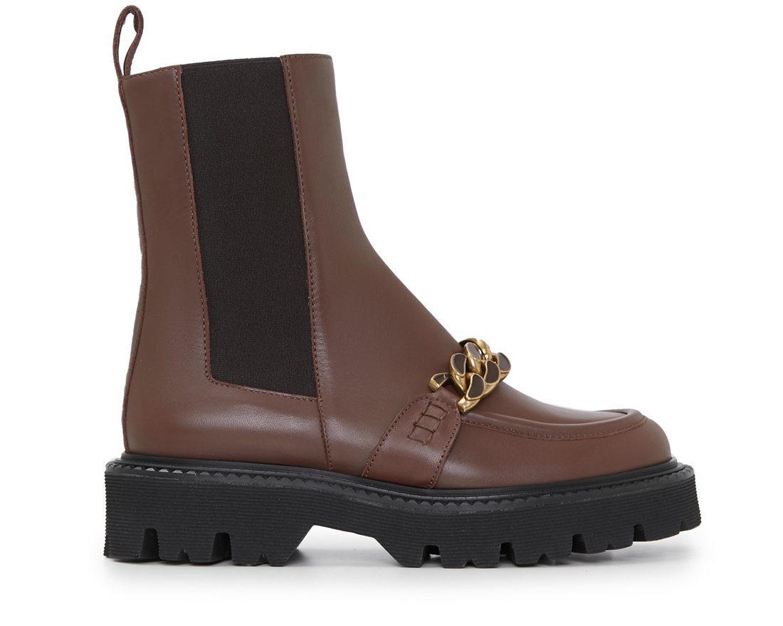 Коричневые кожаные челси - Main image