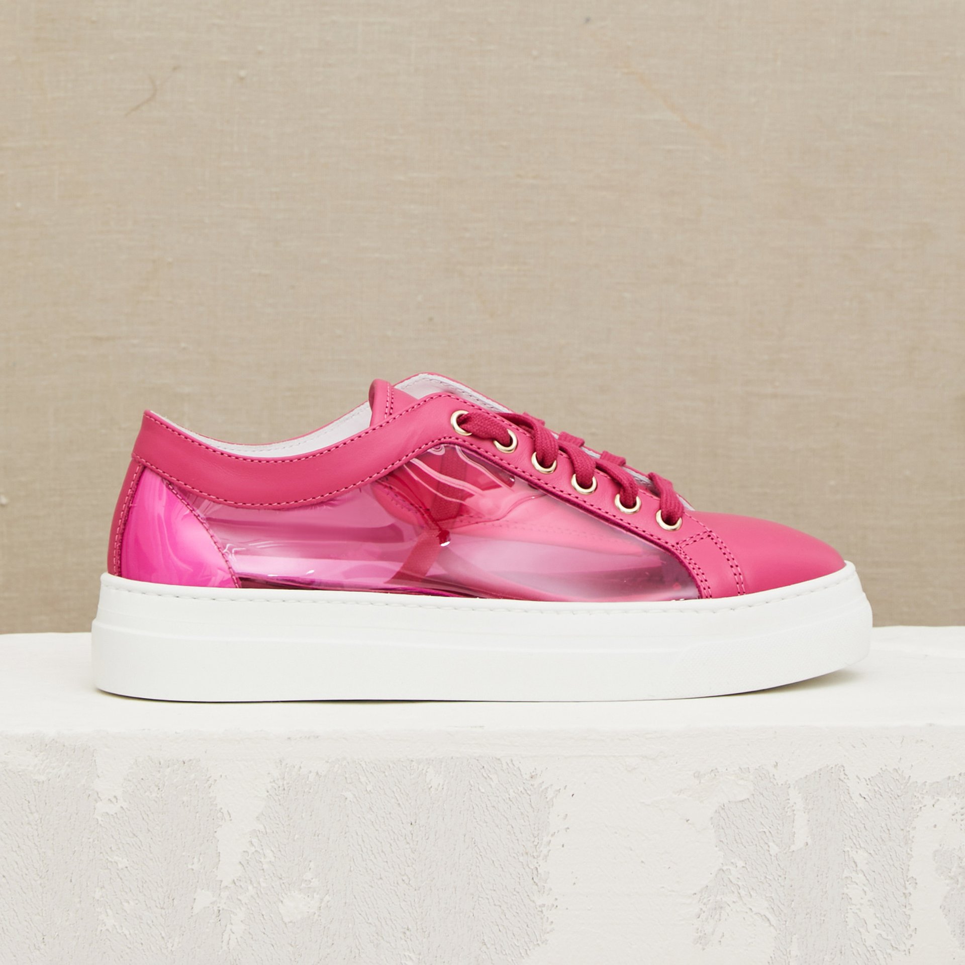 Розовые кожаные кеды - Main image