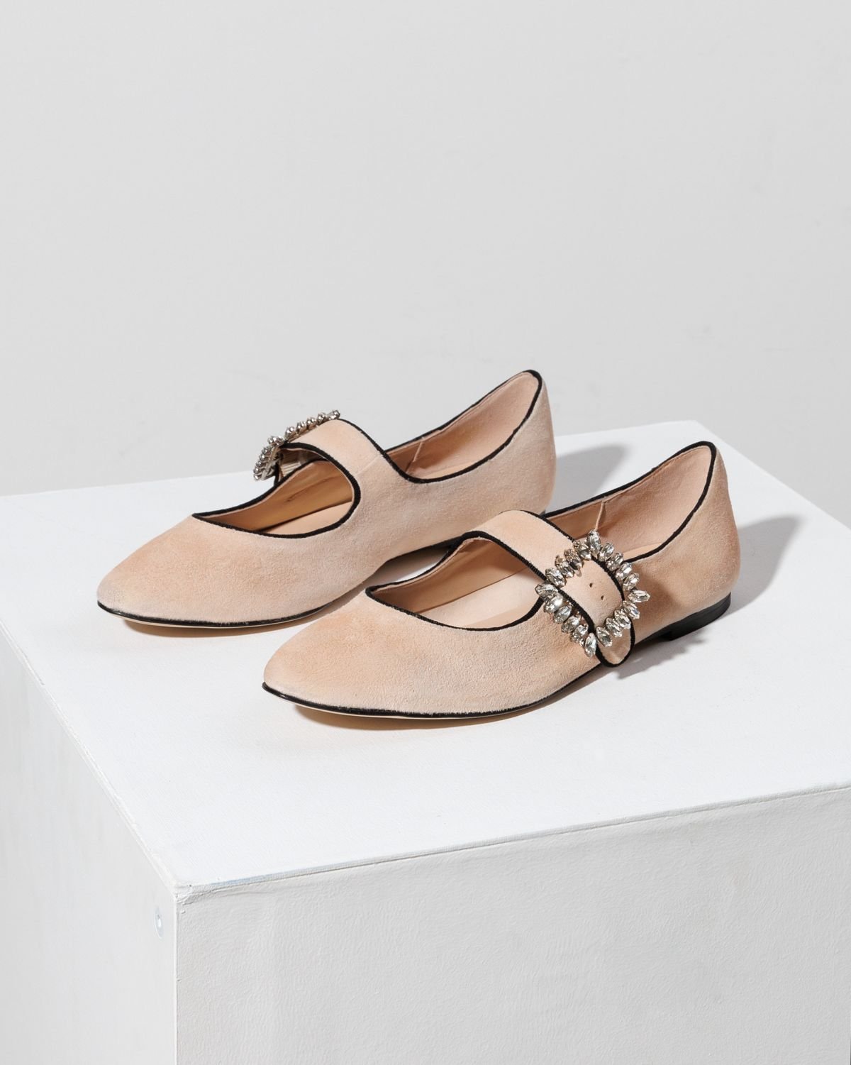 Светло-бежевые замшевые балетки - Image 3 of 4