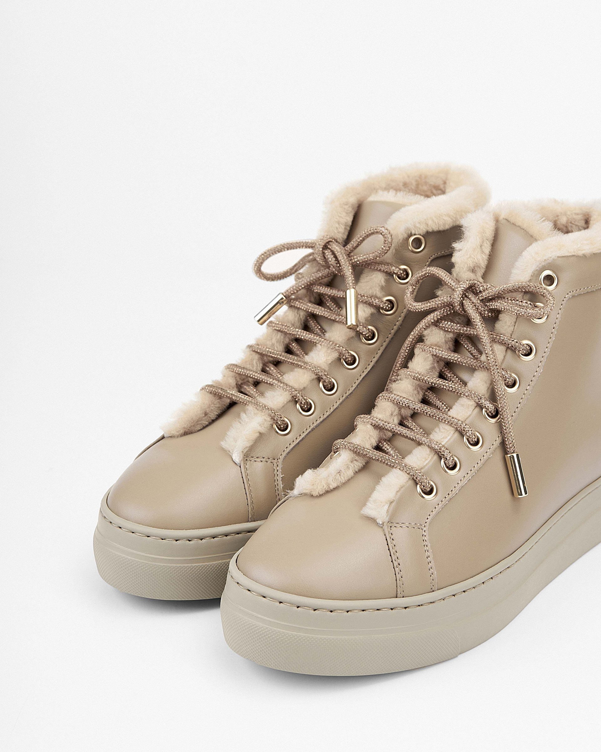 Бежевые кожаные кеды - Image 4 of 6