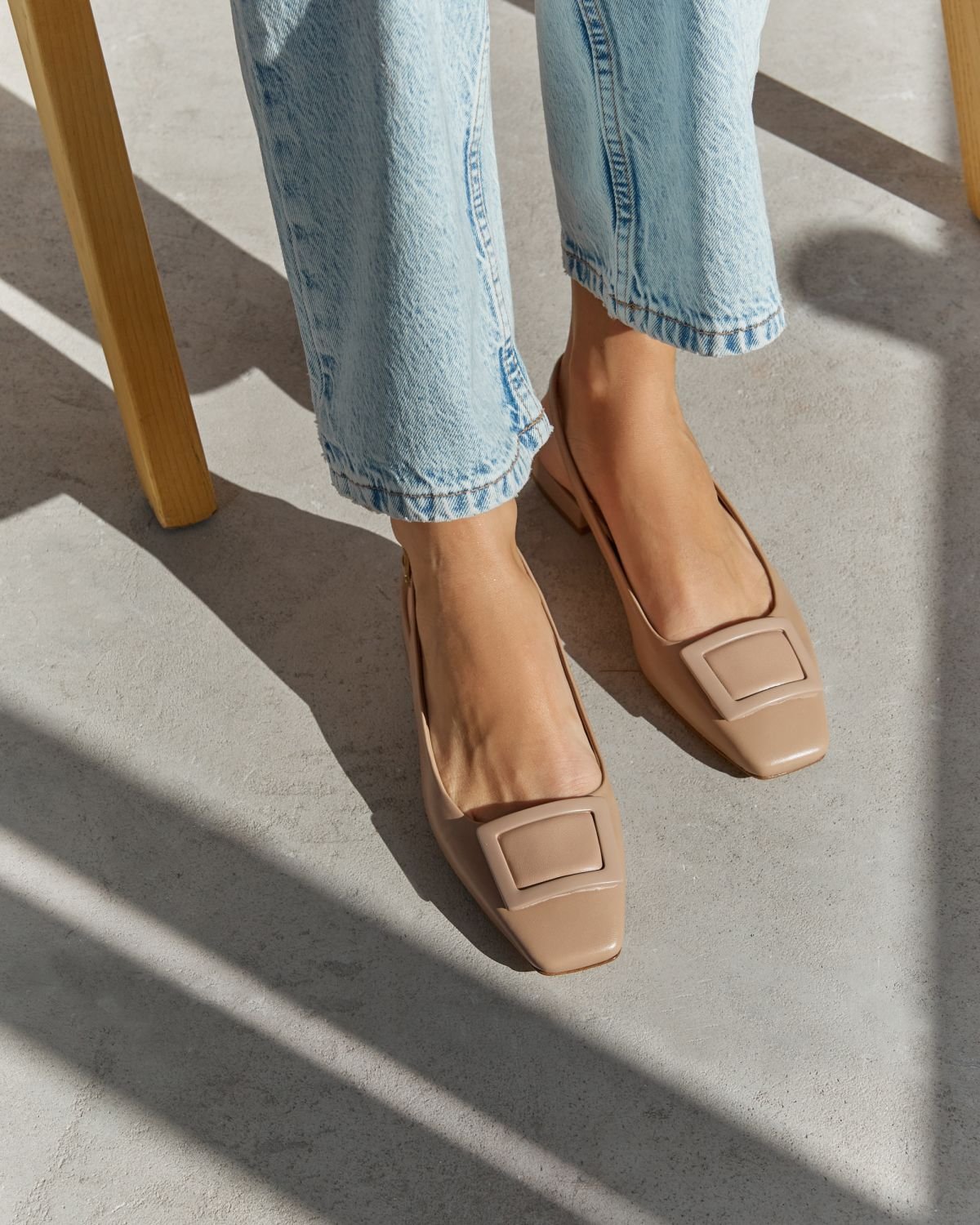 Бежево-розовые кожаные туфли - Image 6 of 7