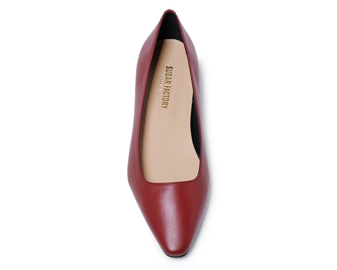 Бордовые кожаные балетки - Image 4 of 4