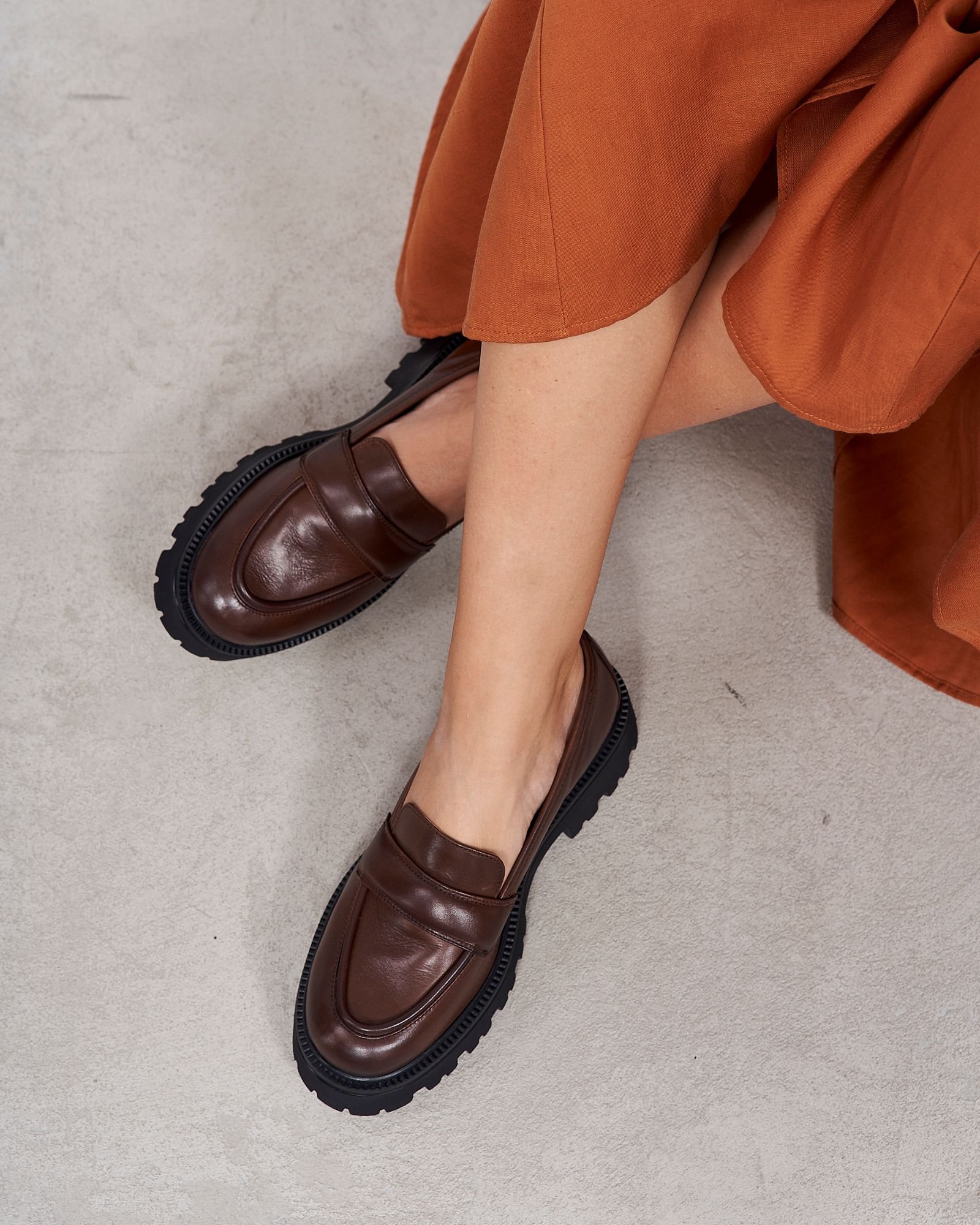 Коричневые кожаные лоферы - Image 2 of 7