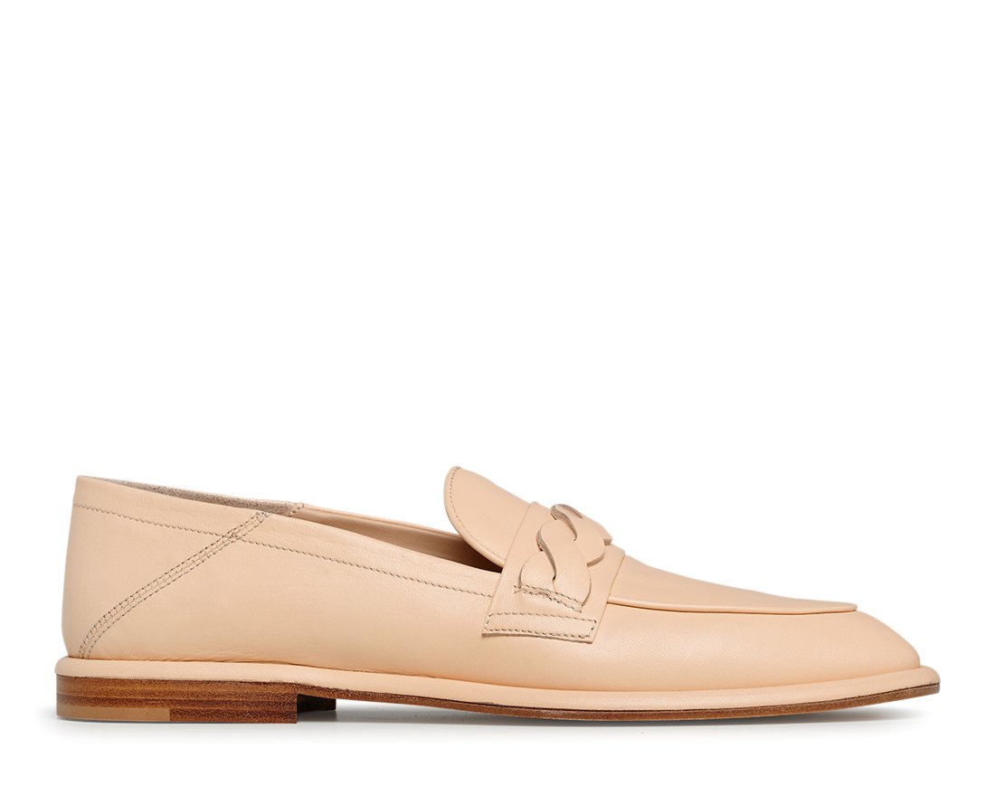 Бежевые кожаные лоферы - Main image