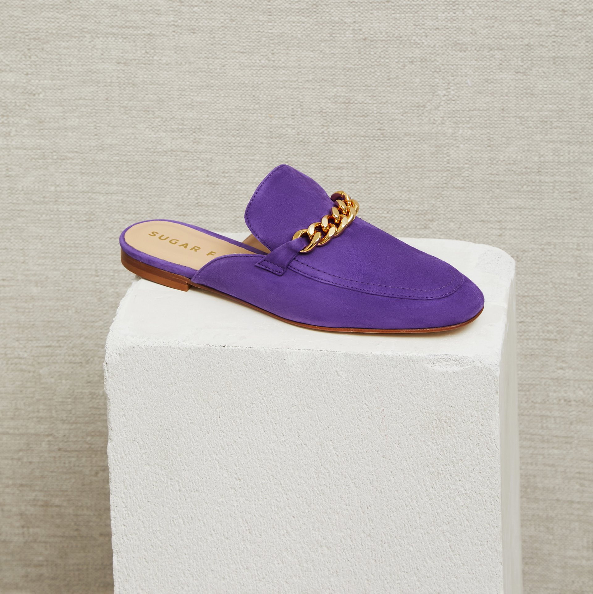 Фиолетовые замшевые слиперы