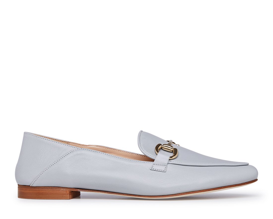 Голубые кожаные лоферы - Main image