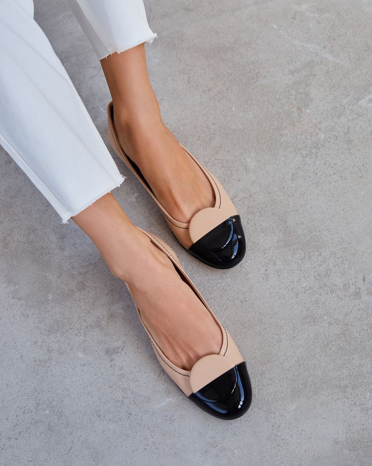 Бежевые кожаные балетки - Image 5 of 6