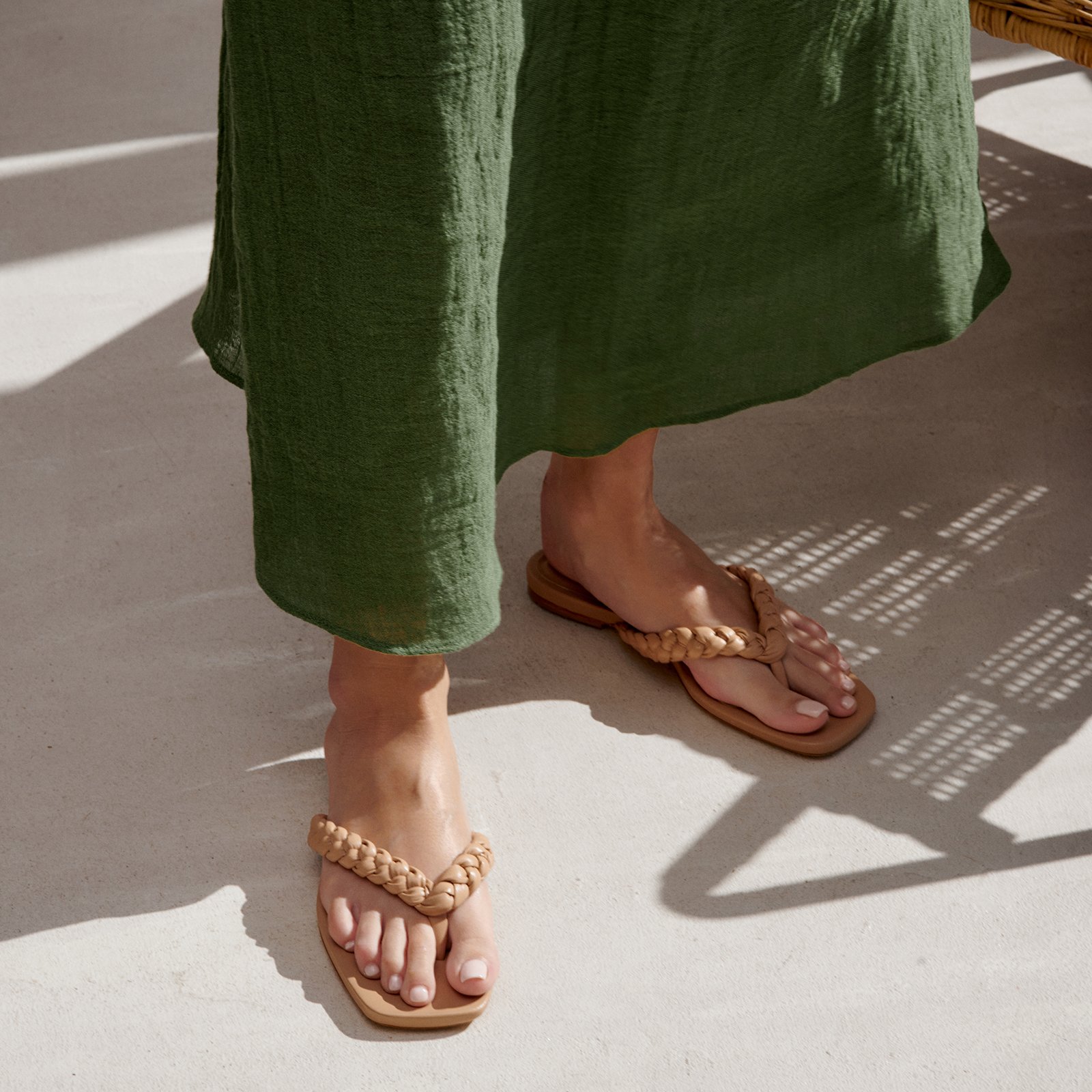 Бежевые кожаные шлепанцы - Image 5 of 5