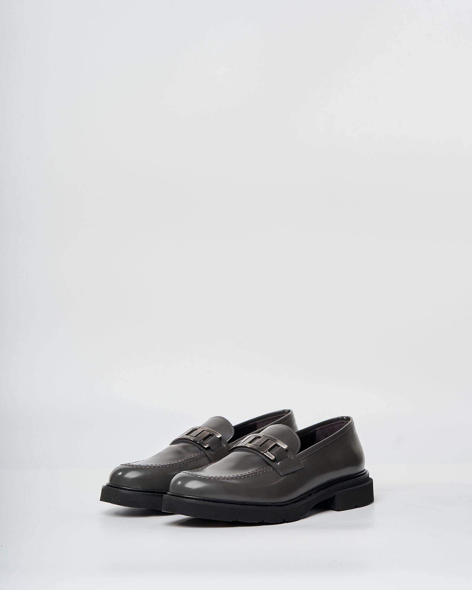 Серые кожаные лоферы - Image 4 of 7