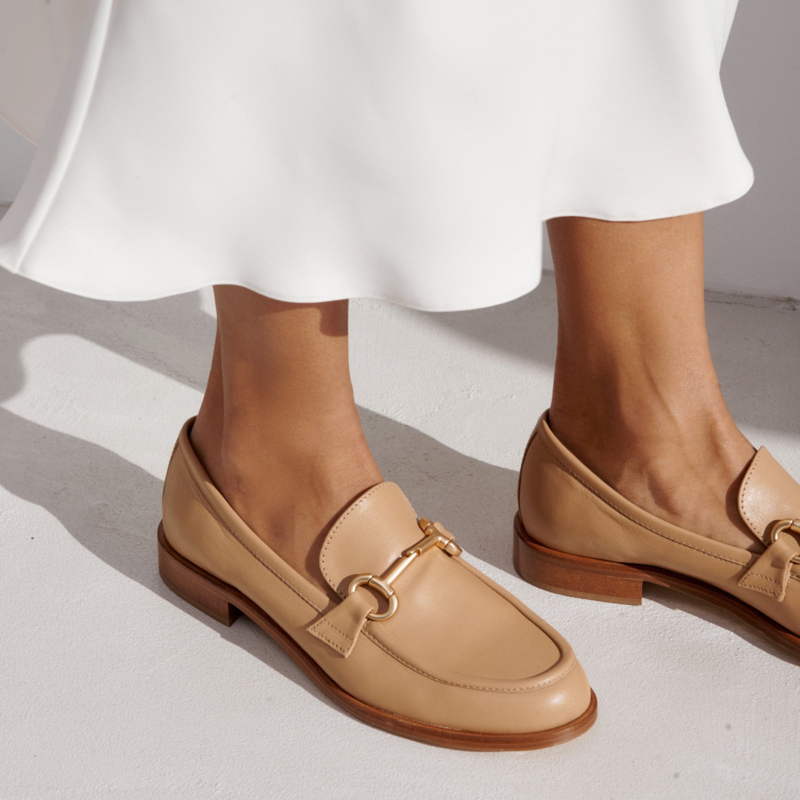 Бежевые кожаные лоферы - Image 5 of 5