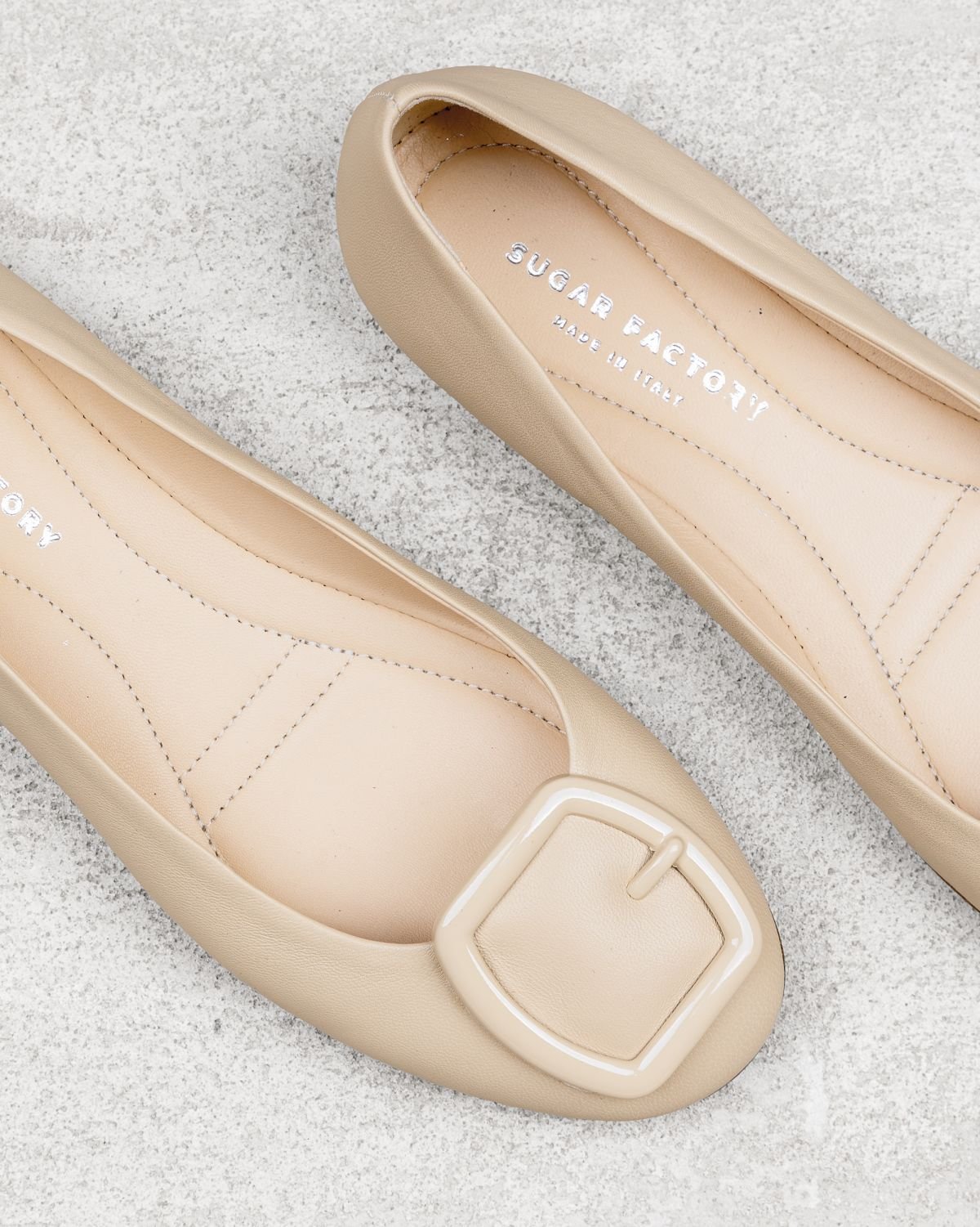 Бежевые кожаные балетки - Image 4 of 7