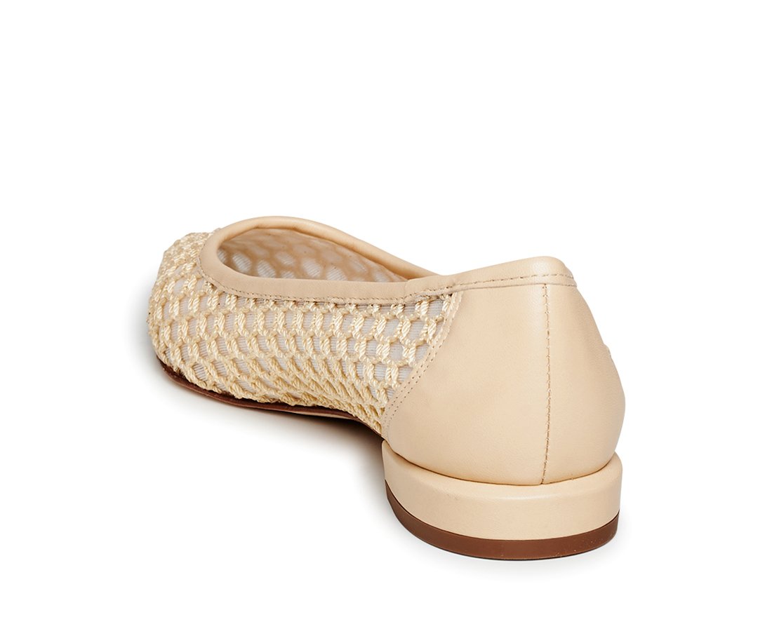 Текстильные бежевые балетки - Image 3 of 5