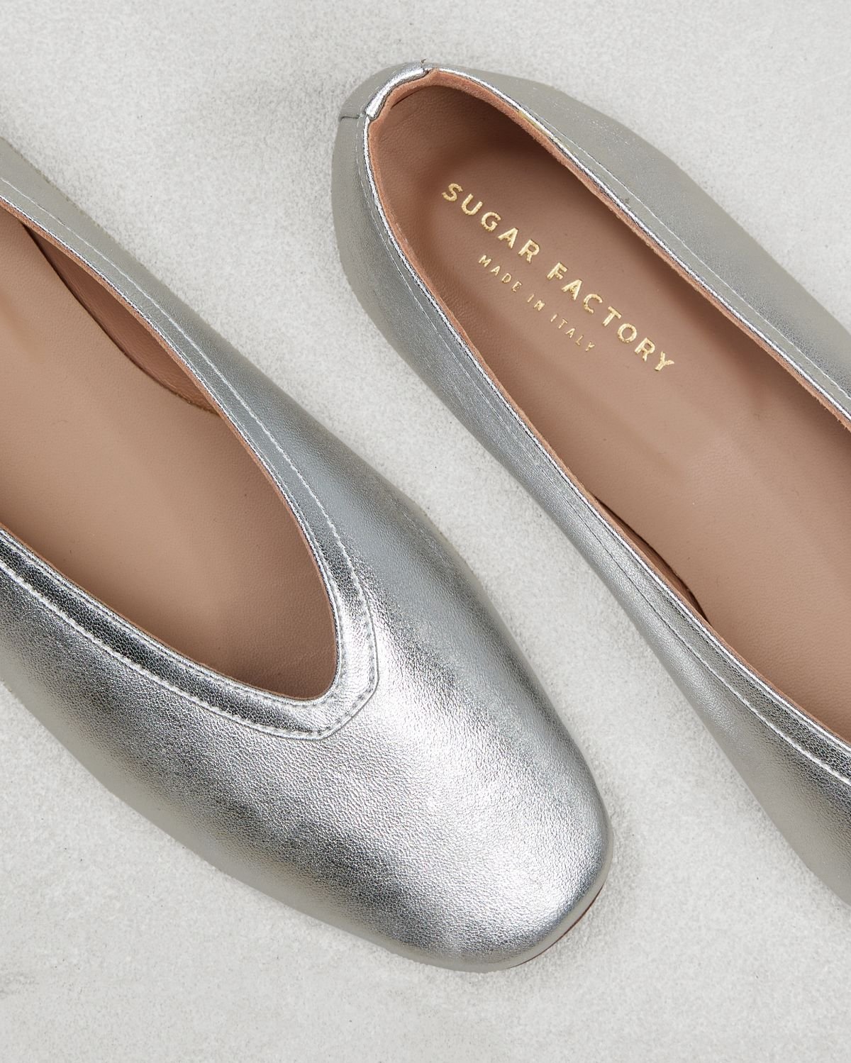 Серебряные кожаные балетки - Image 4 of 7
