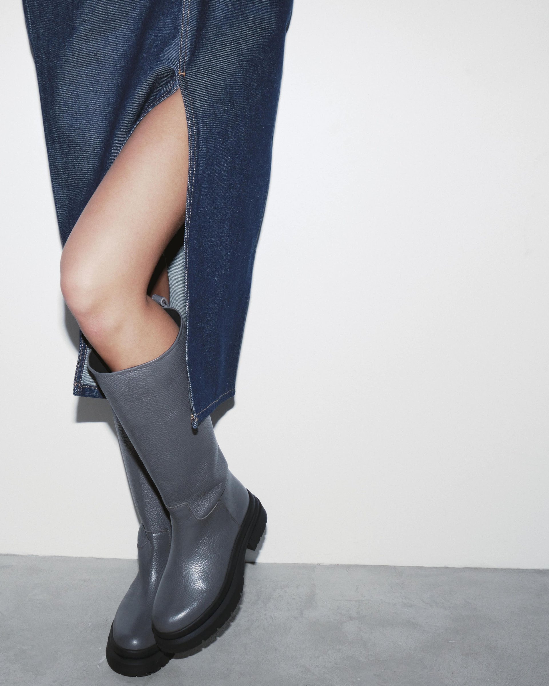 Серые кожаные сапоги - Image 6 of 6