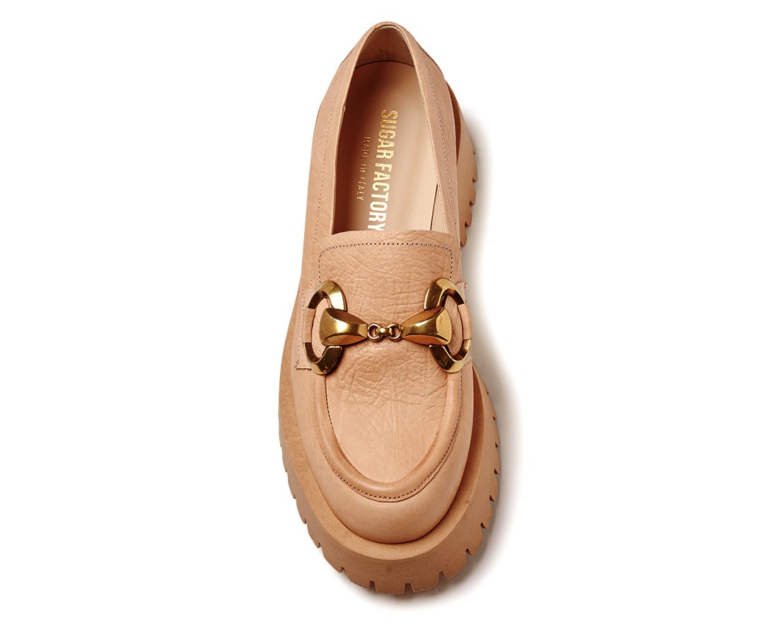 Бежевые кожаные лоферы - Image 4 of 5