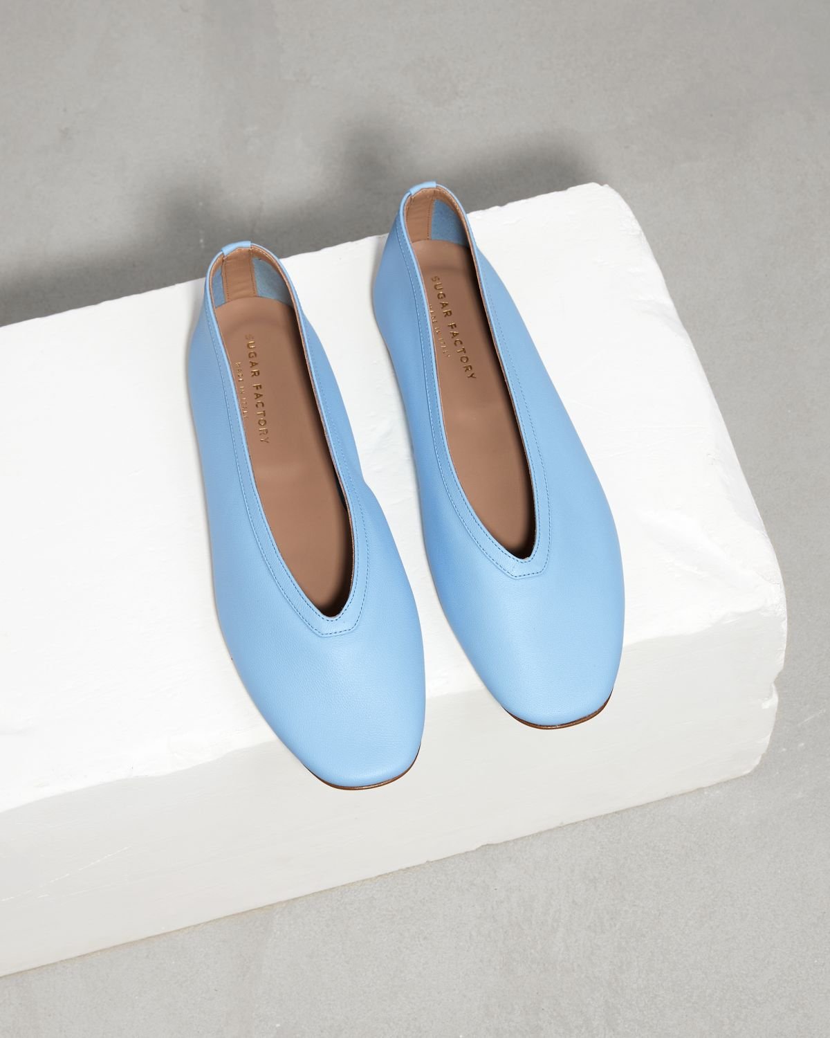 Голубые кожаные балетки - Image 2 of 5