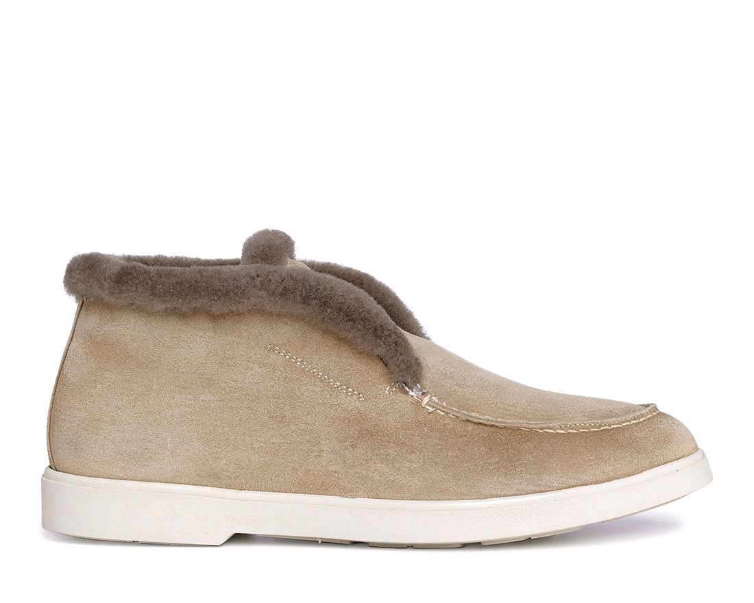 Зимние бежевые замшевые полуботинки - Main image