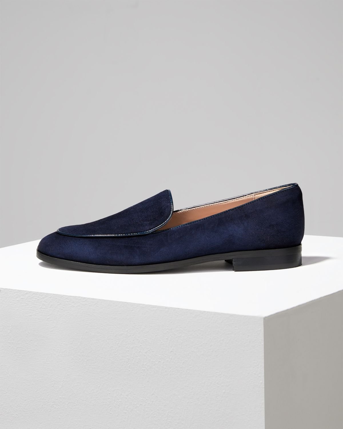Темно-синие замшевые лоферы - Main image