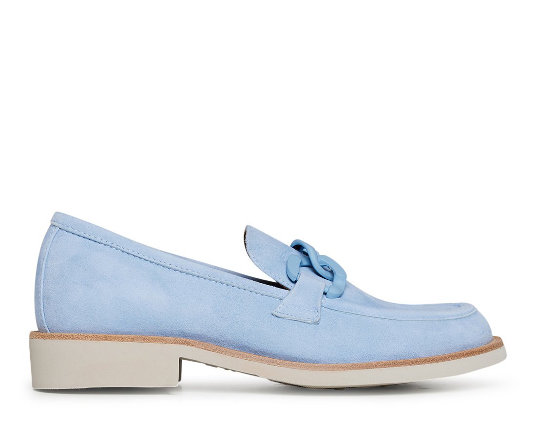 Голубые замшевые лоферы - Main image