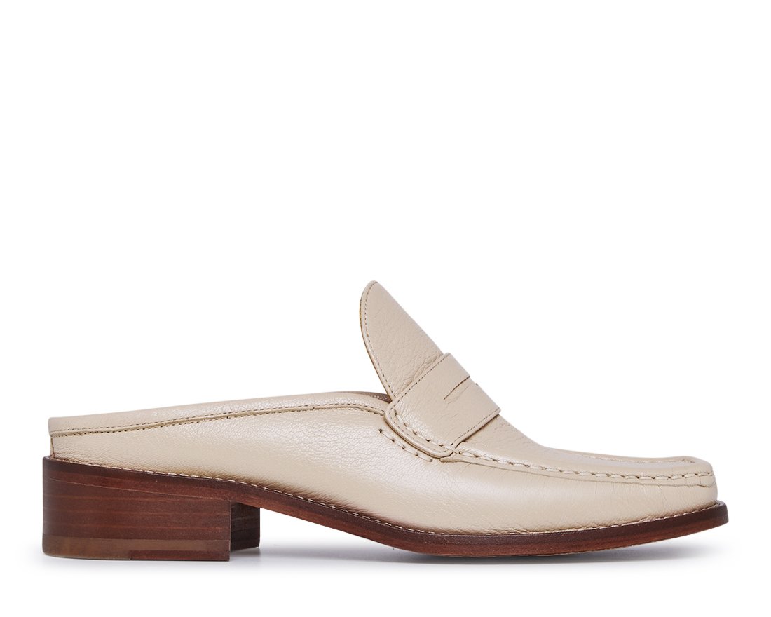 Бежевые кожаные лоферы - Main image