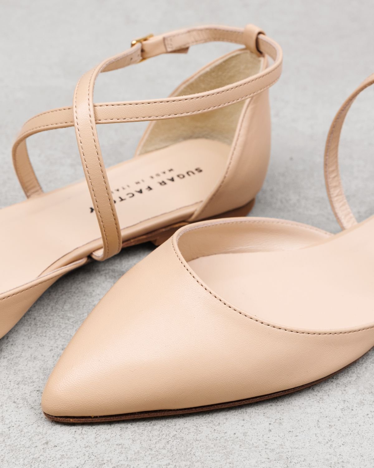 Светло-бежевые кожаные балетки - Image 4 of 6