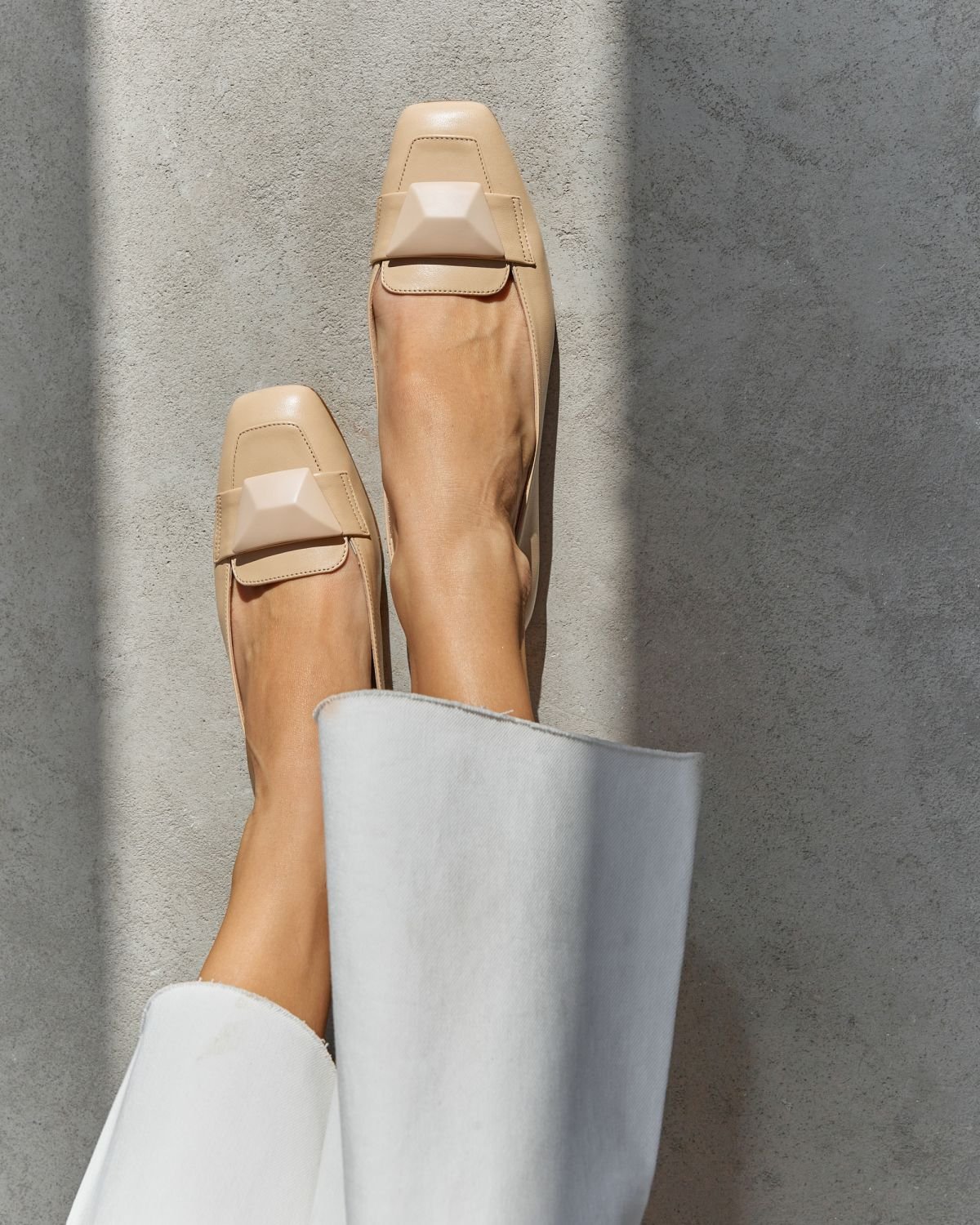 Светло-бежевые кожаные балетки - Image 6 of 6