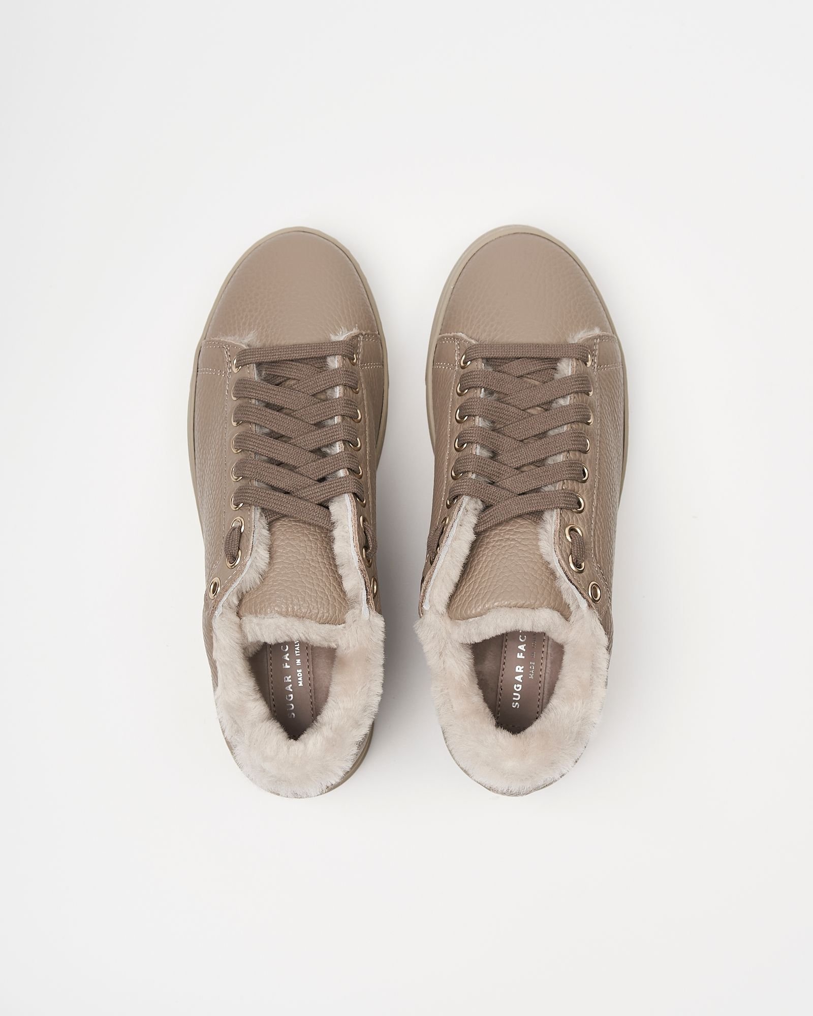 Бежевые кожаные кеды - Image 4 of 5