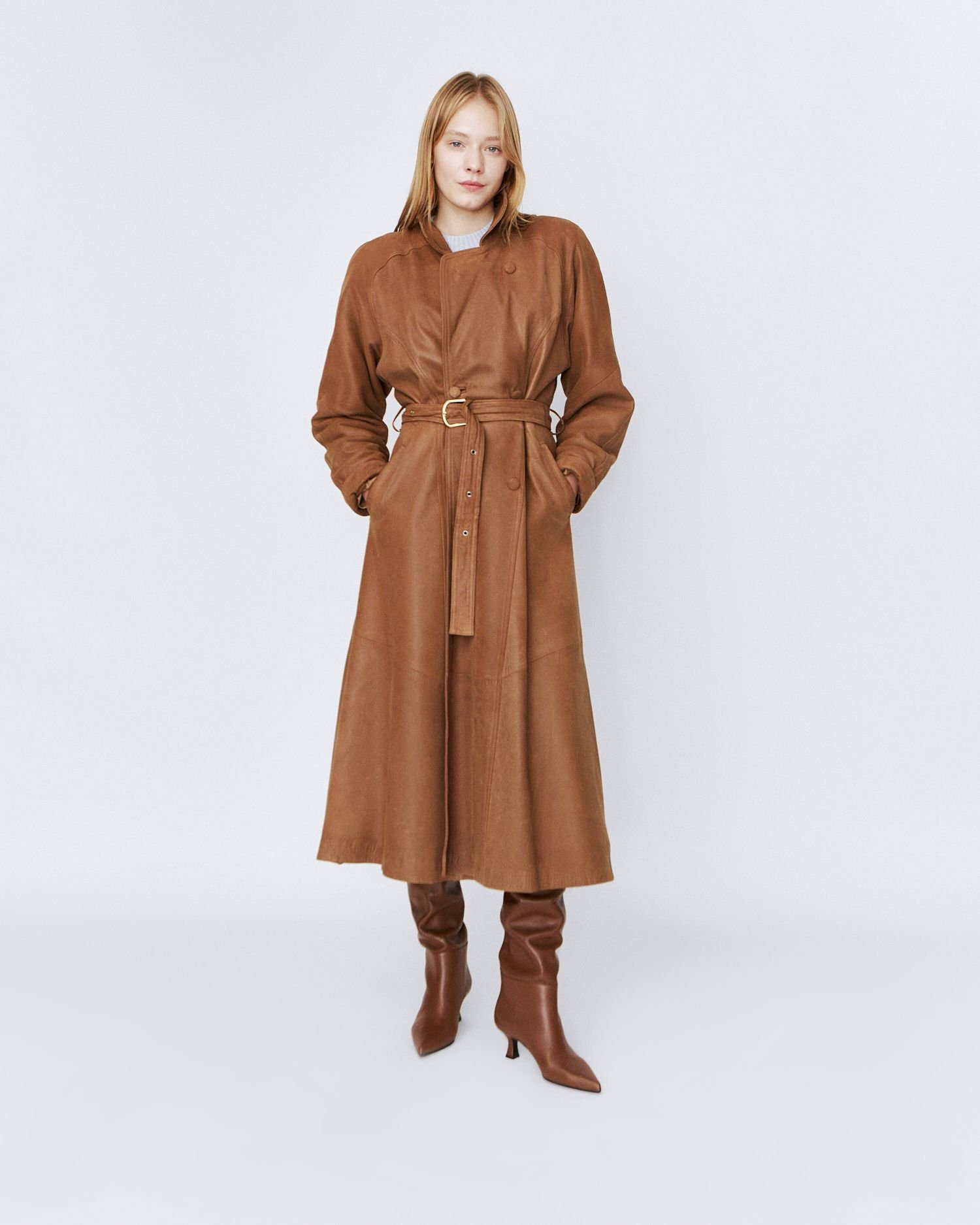 Коричневые кожаные сапоги - Main image