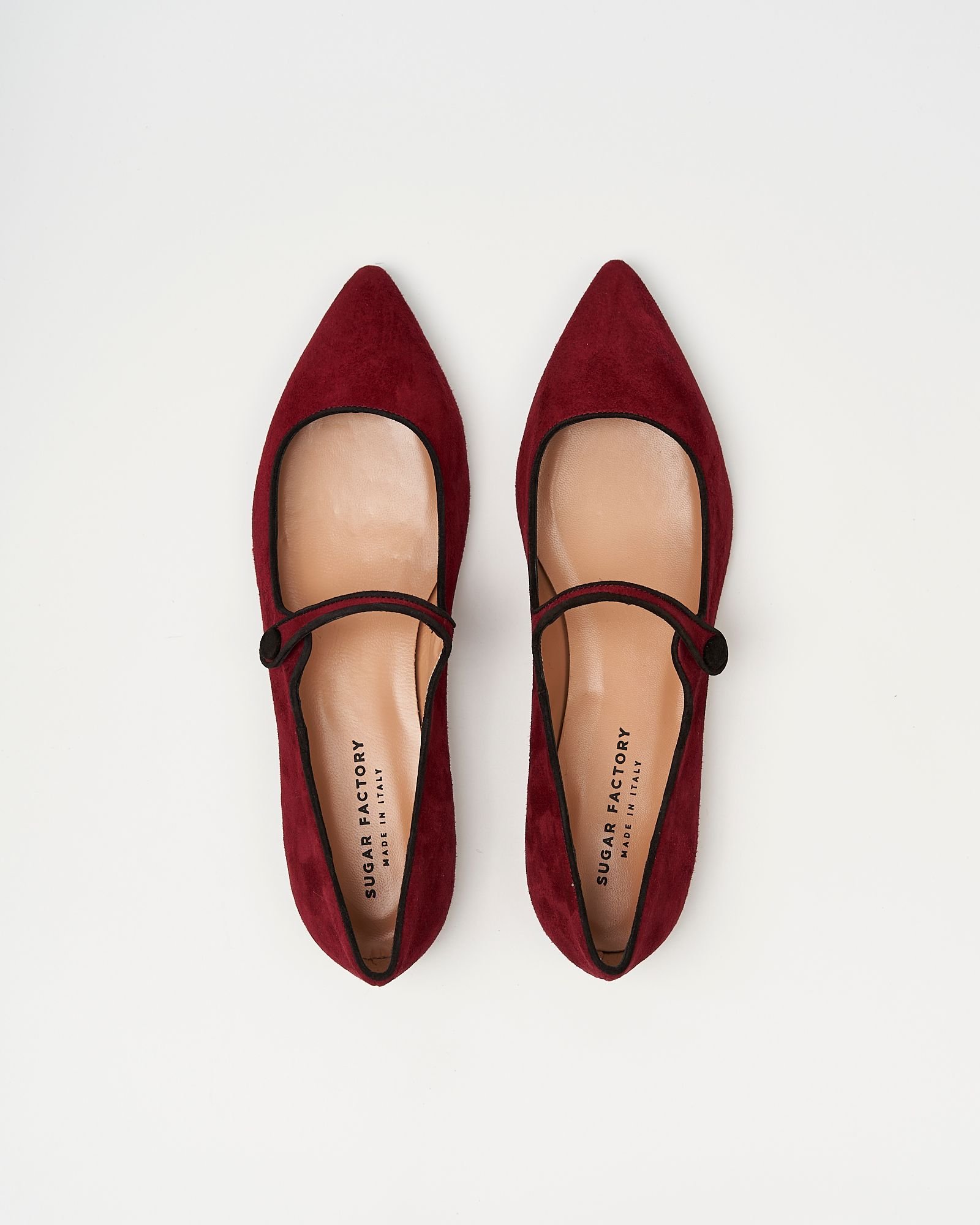 Бордово-малиновые замшевые балетки - Image 2 of 5