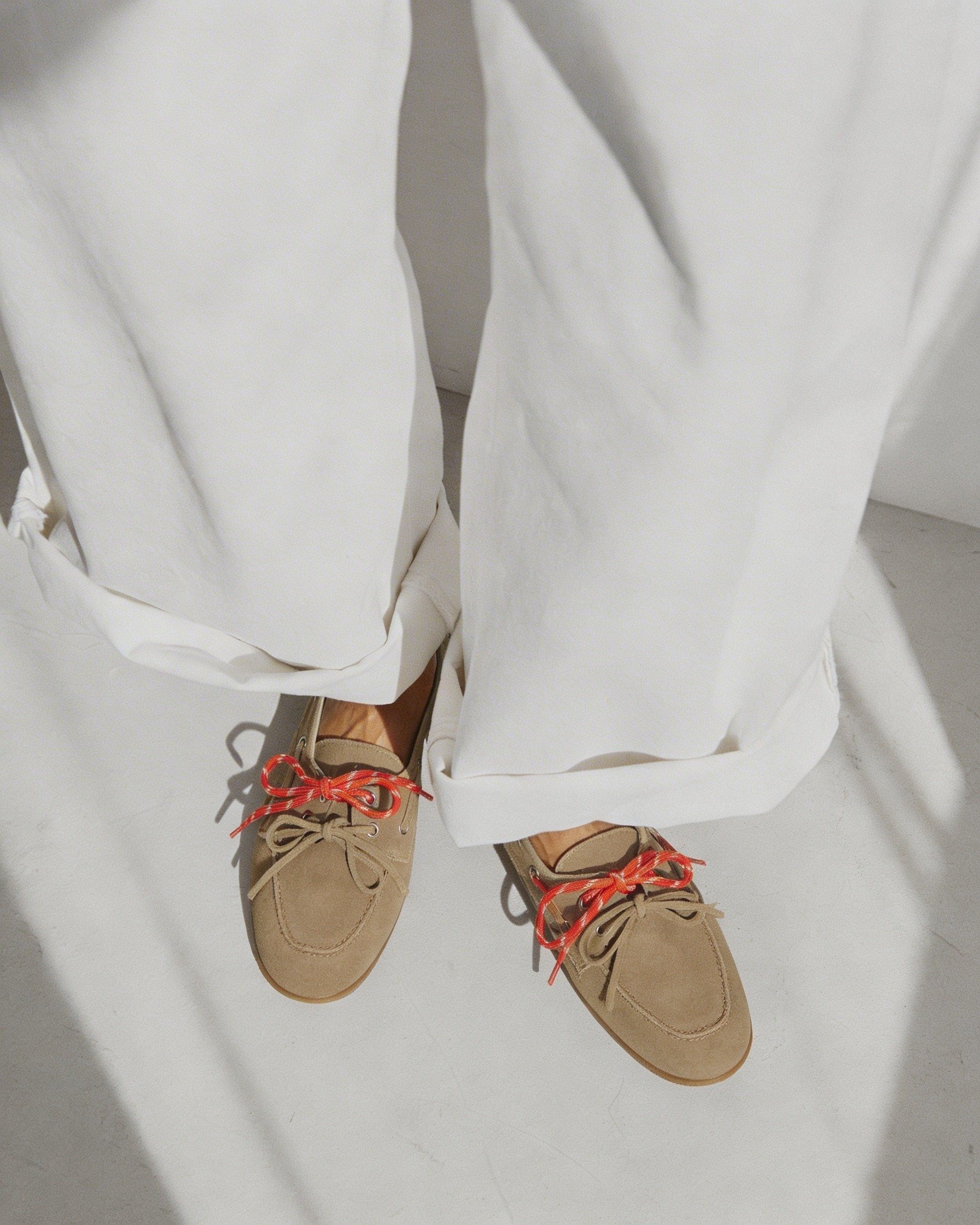 Светло-коричневые замшевые мокасины со шнурками - Image 2 of 6