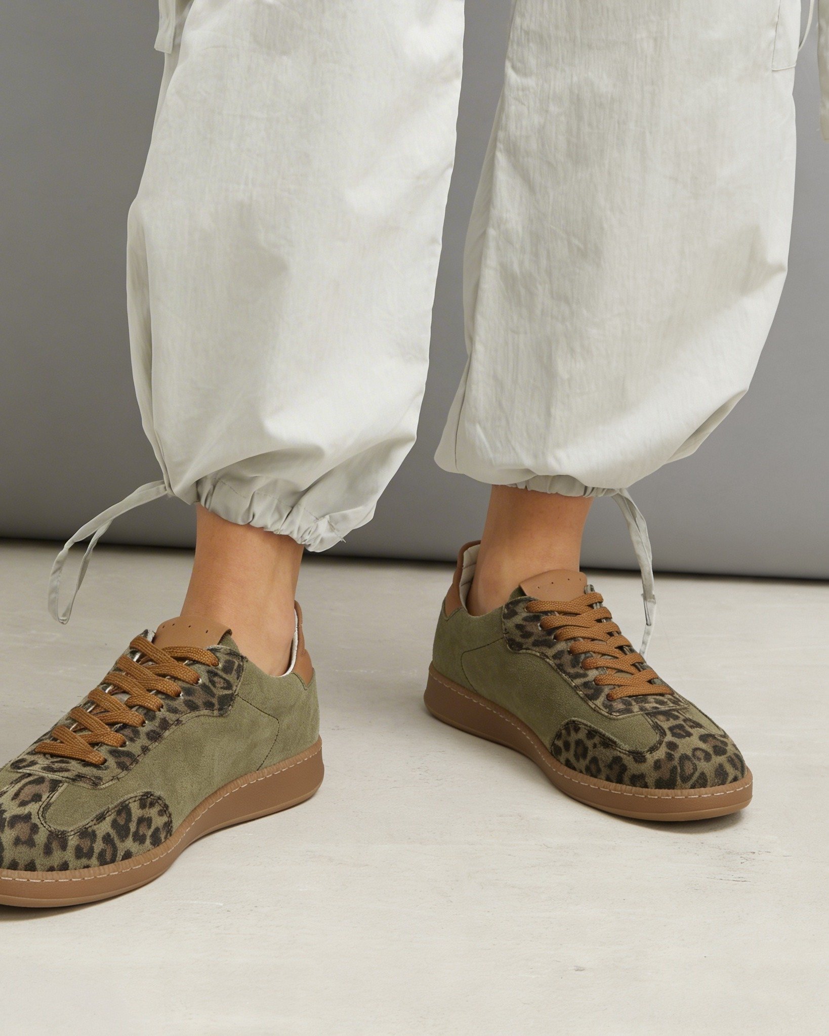 Зеленые кеды с леопардовым принтом из натуральной кожи - Image 2 of 5