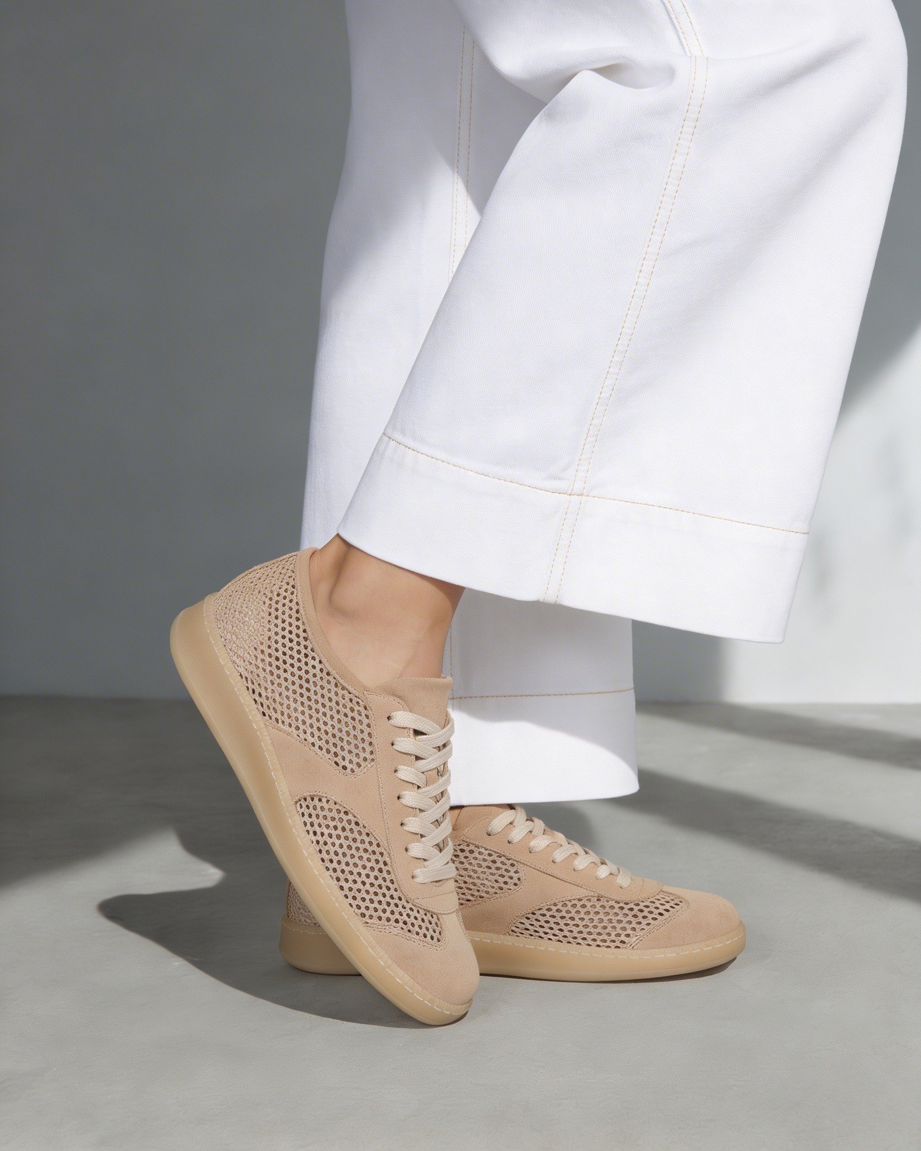 Бежевые кеды из замши и сетчатого текстиля - Image 2 of 5