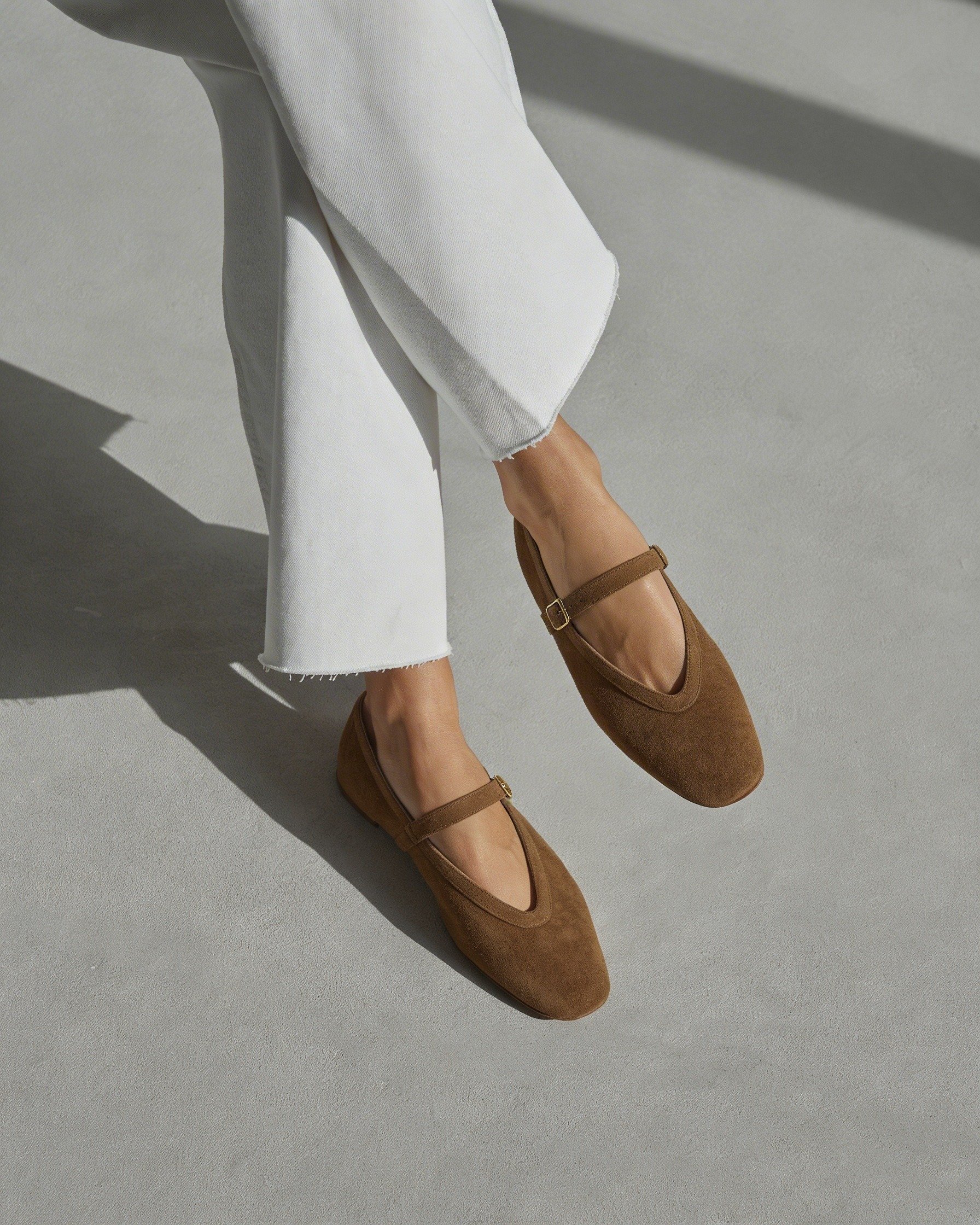 Коричневые замшевые балетки с ремешком-мэри джейн - Image 2 of 5