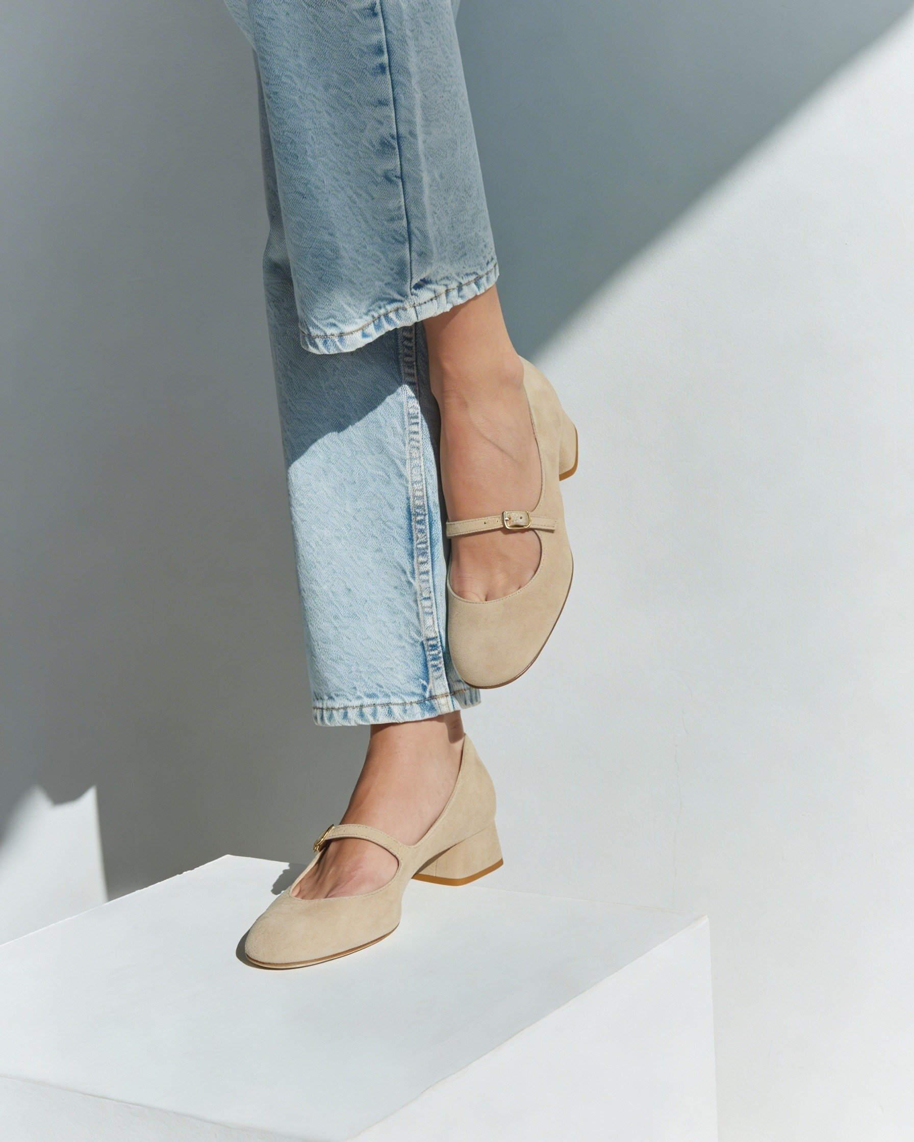 Бежевые замшевые туфли-мери джейн - Image 2 of 5